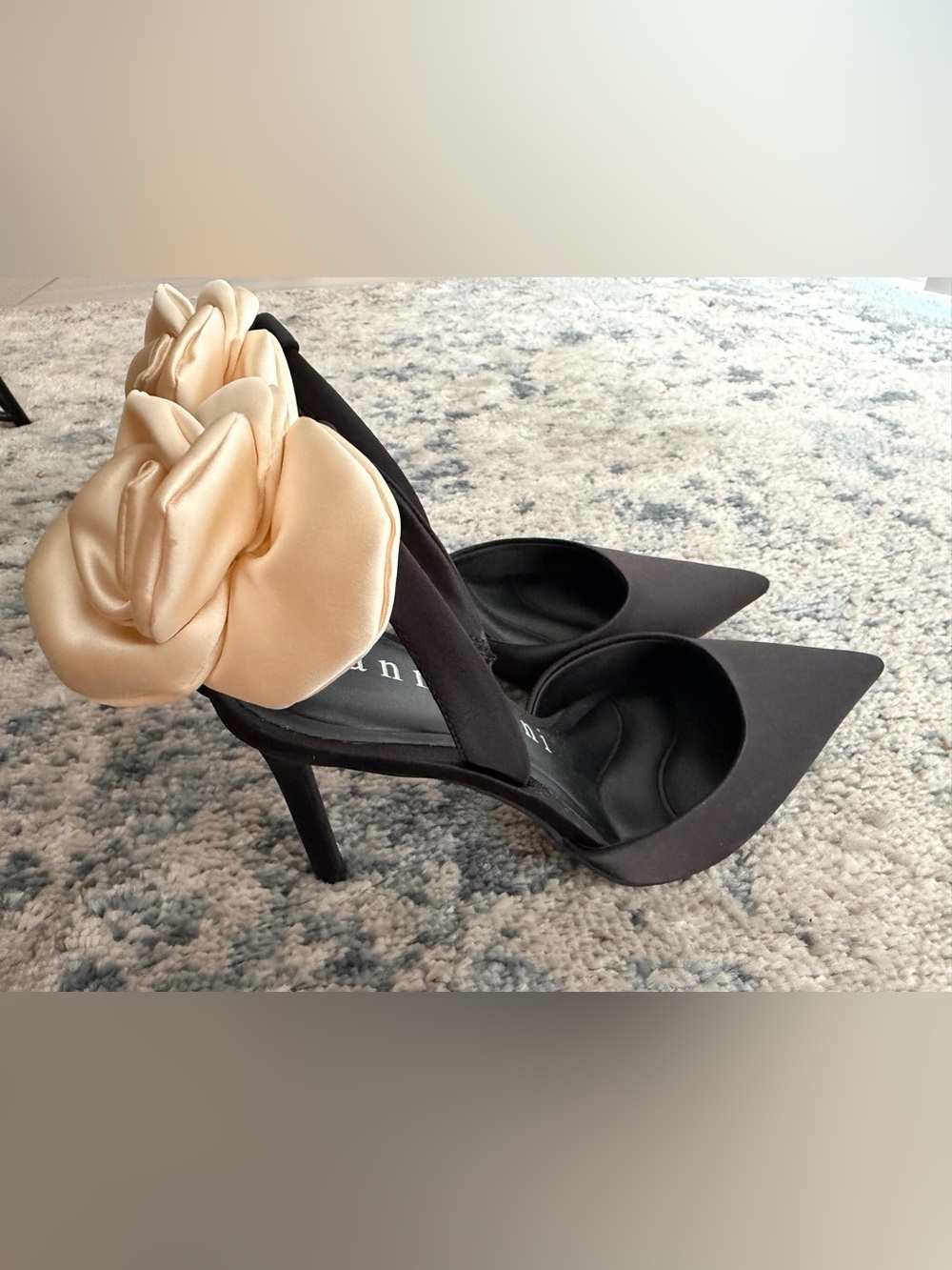 Gianni Bini Malone Satin Flower Halter Back Pump - Picture 3 of 4